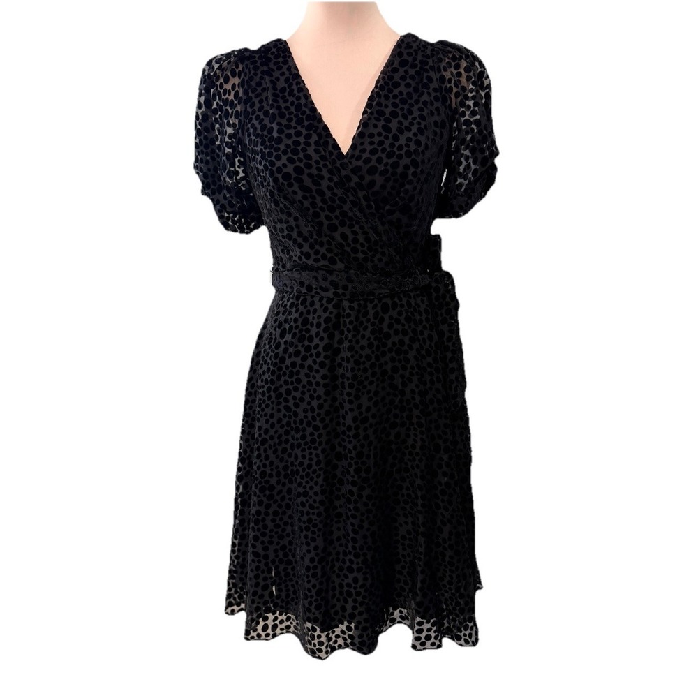Express Babydoll Dress Velvet Burnout Black Mini Womens 4 Dark Fairy Whimsigoth
